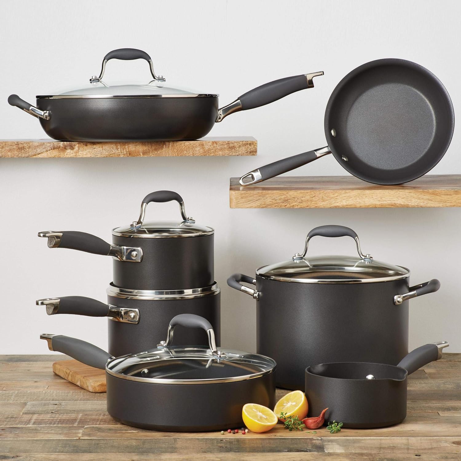 Geling 10PCS Nonstick Cookware Set | Granite Black Kitchen Pots & Frying Pans - Image 2