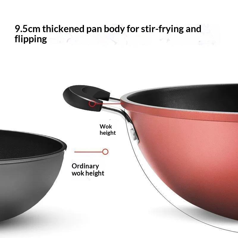 Carbon Steel Nonstick Frying Pan | Modern Design with Plastic Handle & Glass Lid - Image 4