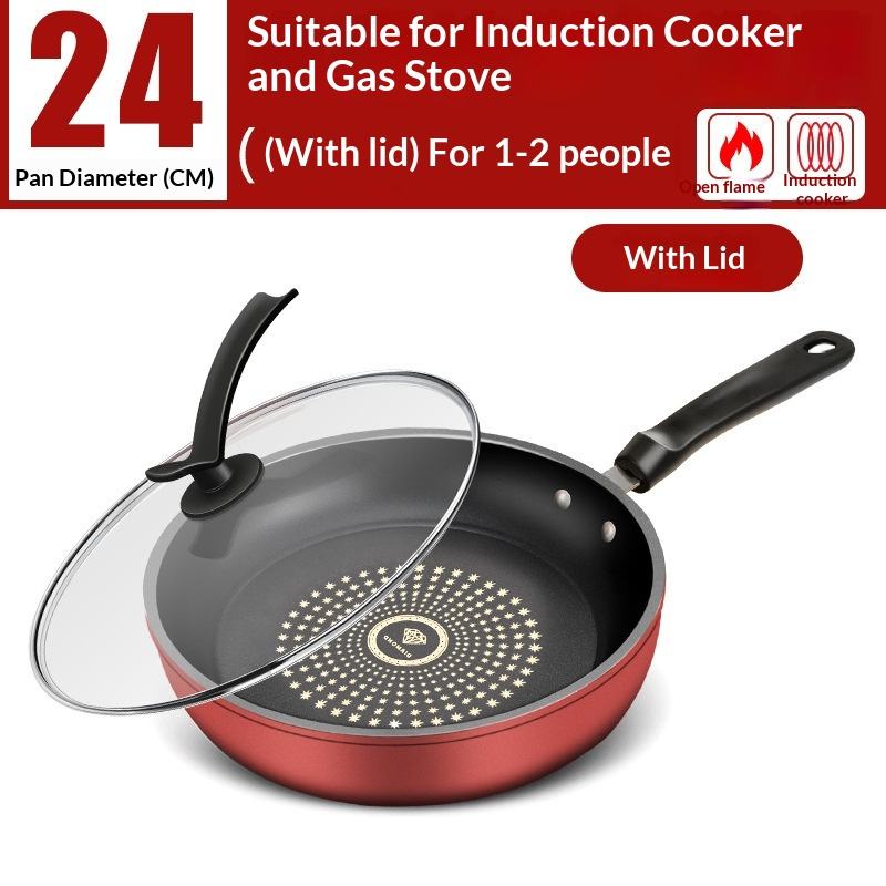 Carbon Steel Nonstick Frying Pan | Modern Design with Plastic Handle & Glass Lid - Image 6
