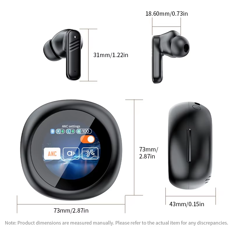 Wireless ANC Earbuds YW13 | TWS HiFi 5.4 In‑Ear Headphones with LED Touch Screen, ENC Noise Cancelling & Waterproof Design - Image 5