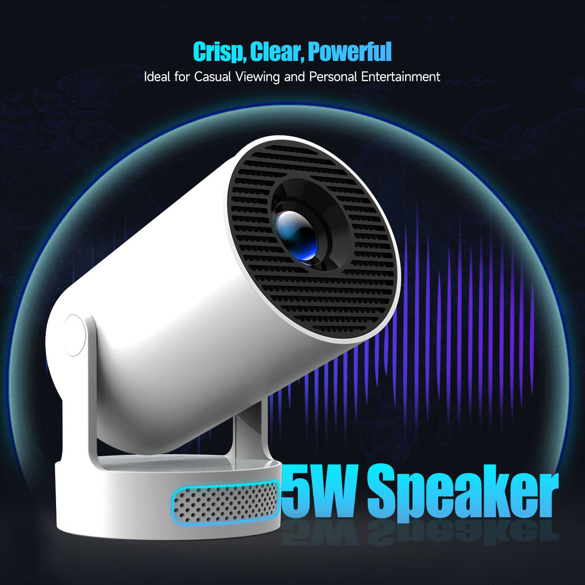 Projector Portable Mini Cinema HY300pro+ | 8000 Lumens LED LCD Flexible Outdoor 1280×720P Smart Projector - Image 3