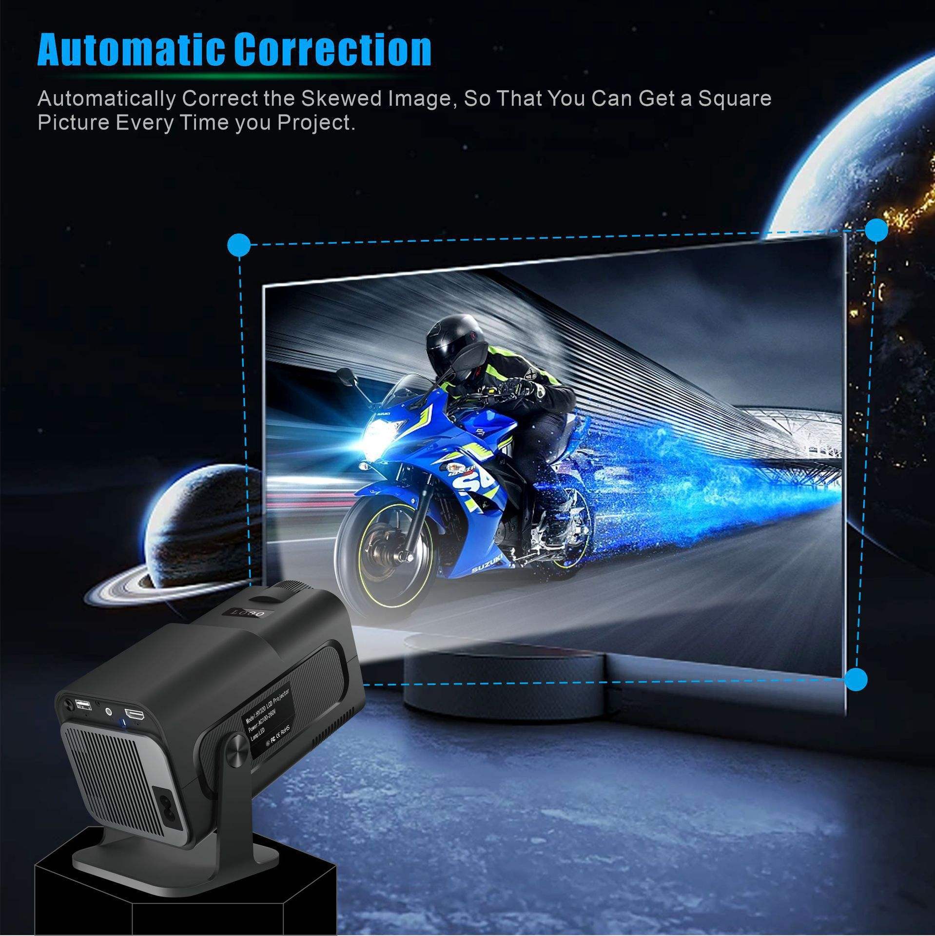 Projector Wifi Home Theater HY320 | Android Mini 4K LCD Smart Projector for Gaming & Video - Image 6