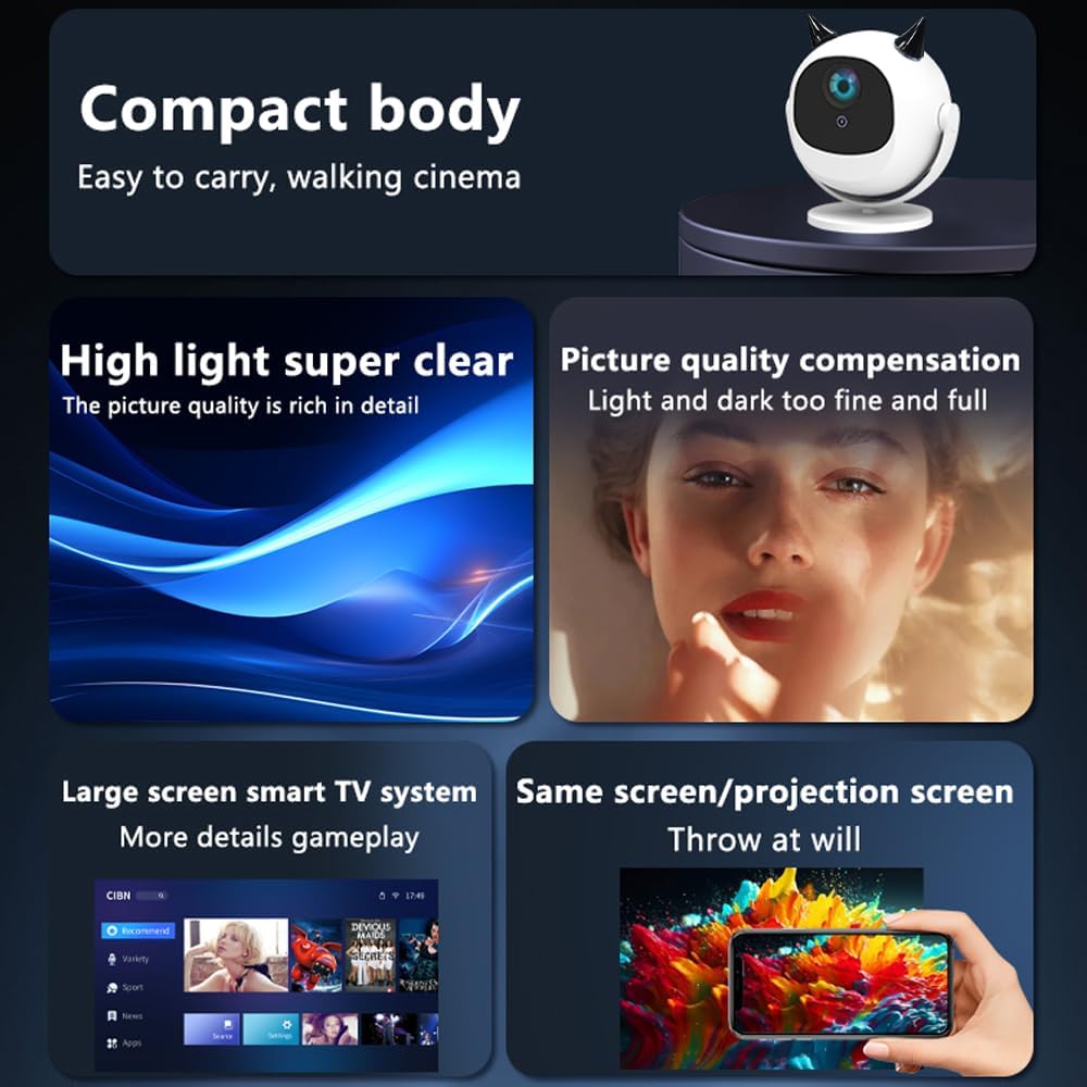Portable Home Cinema LCD Projector 4K BL360 | Wireless LED Video Projector for Theatre & Outdoor Use - Image 3