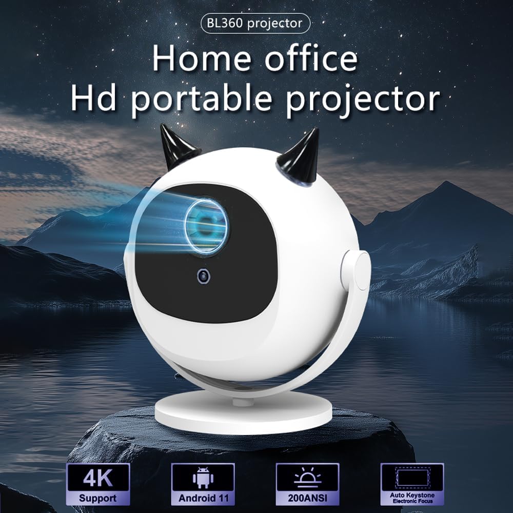 Portable Home Cinema LCD Projector 4K BL360 | Wireless LED Video Projector for Theatre & Outdoor Use - Image 4