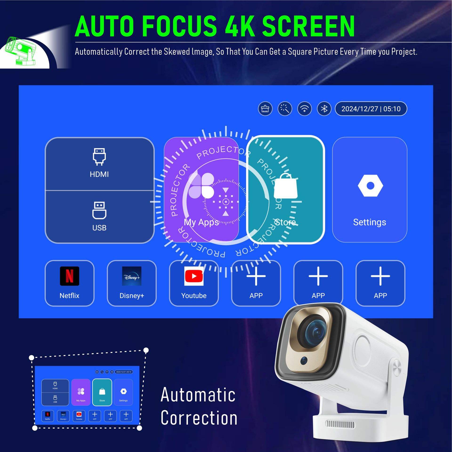 HD Video Projector for Phone Outdoor Mini Projector HY260 Pro HY310 | Portable 1080P WiFi Bluetooth Cinema Projector - Image 3