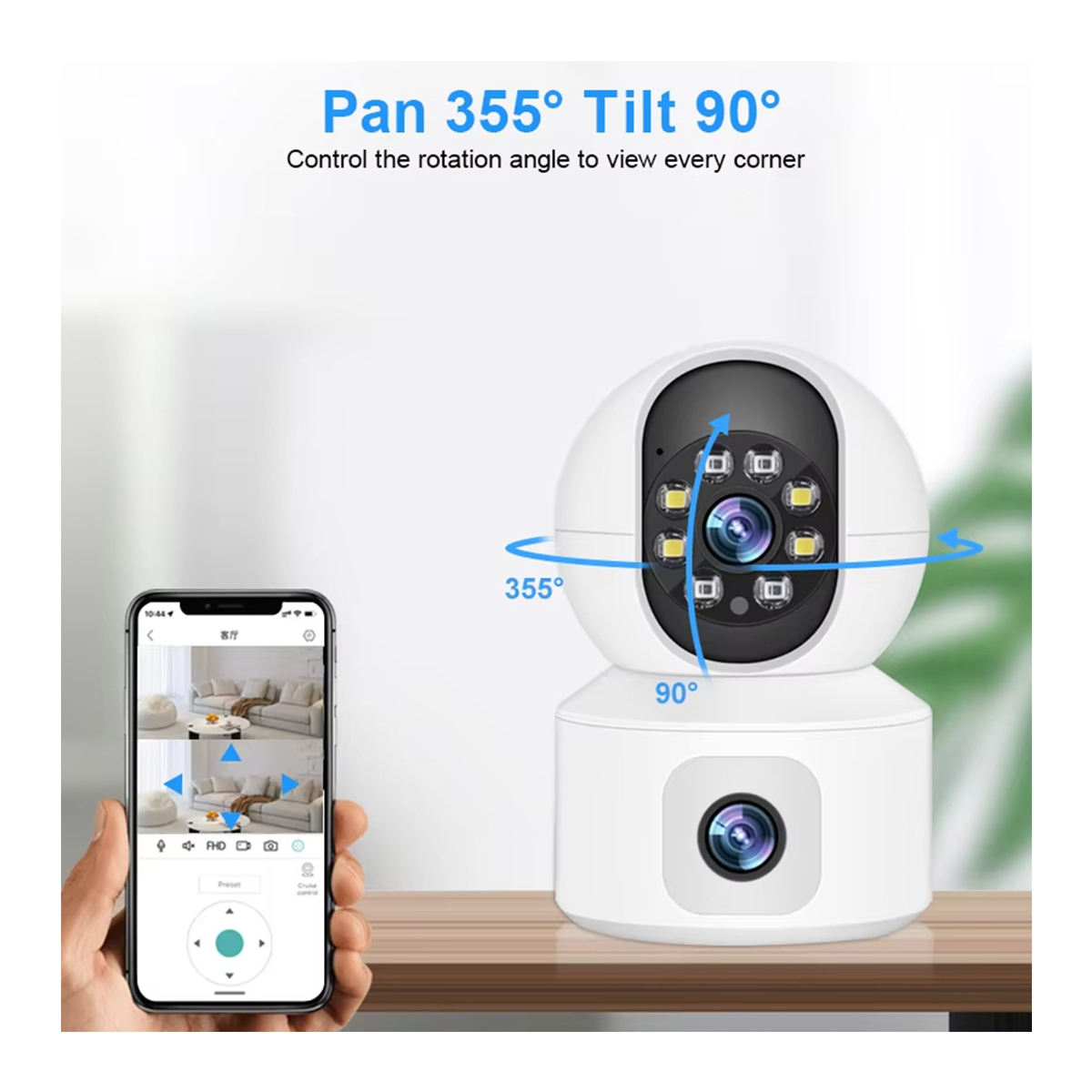 Home Security CCTV Dual Lens 6MP WiFi Camera | PTZ Auto Tracking Baby Monitor & Smart Surveillance System - Image 4