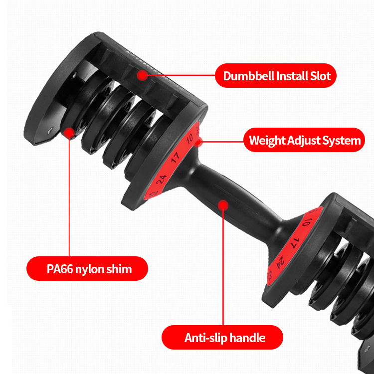Wavar Adjustable Dumbbell Set 25LB–70LB Pair | Steel Home Gym Bench Weights for Strength Training & Muscle Building - Image 4