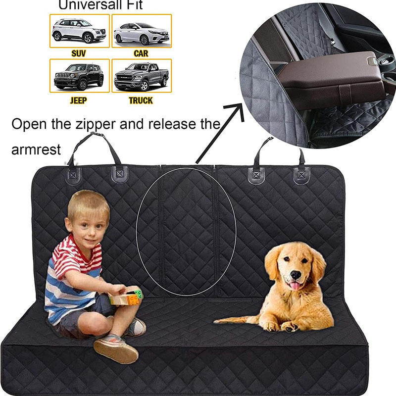 Waterproof Dirt-Proof Eco-Friendly Washable Pet Car Rear Seat Cover – Thick Anti-Slip Seat Cushion for Dogs – Solid Pattern Oxford - Image 4