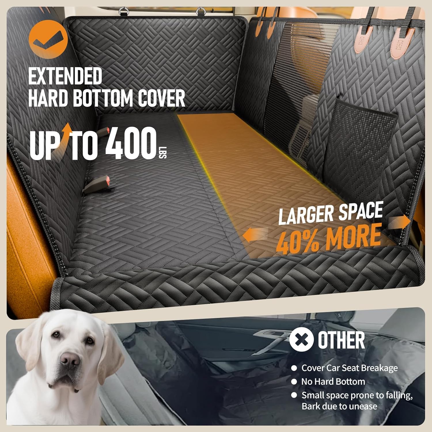 Pet Travel Waterproof Non-Slip Anti-Scratch Pet Dog Car Seat Cover – Protector for Back Seat - Image 3