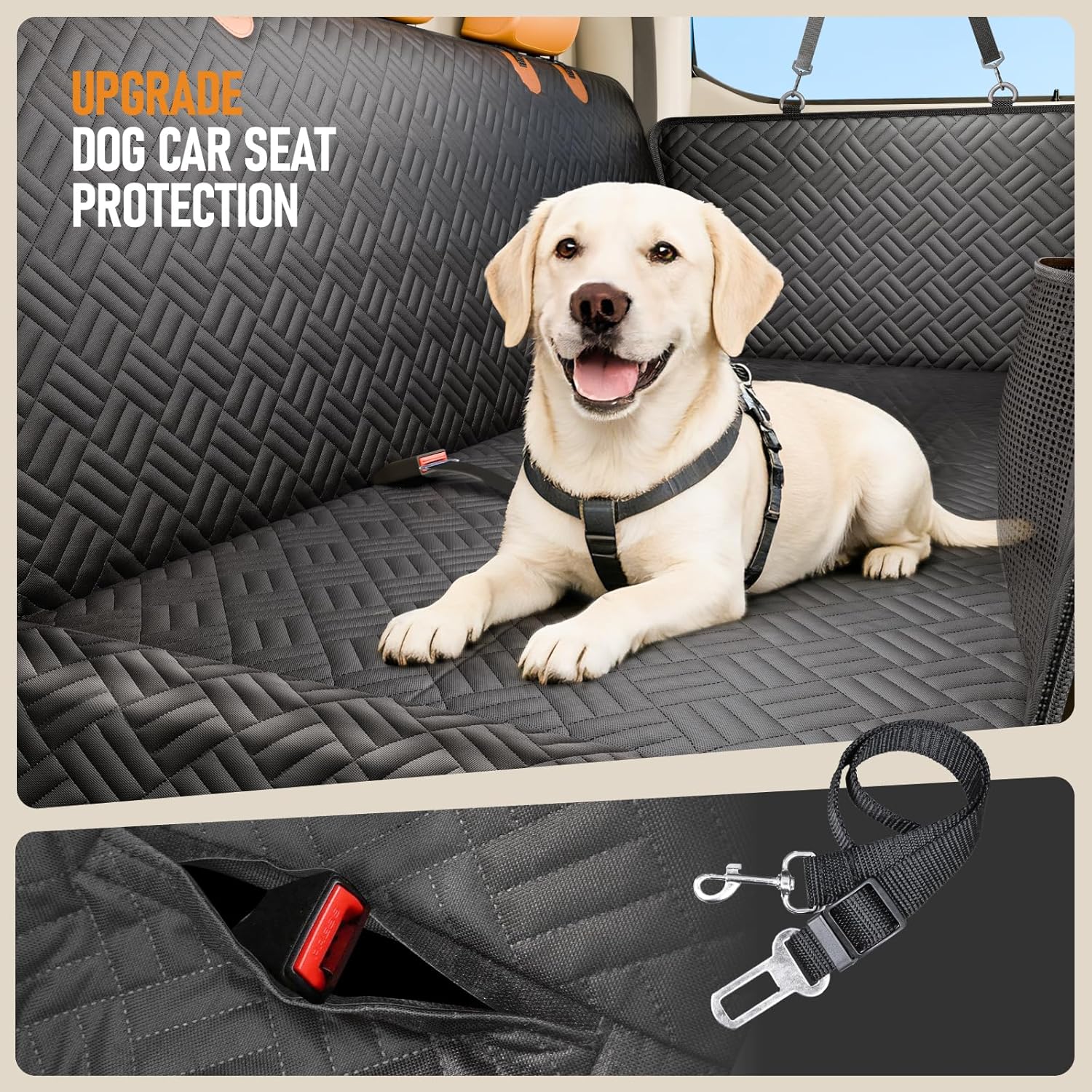 Pet Travel Waterproof Non-Slip Anti-Scratch Pet Dog Car Seat Cover – Protector for Back Seat - Image 6