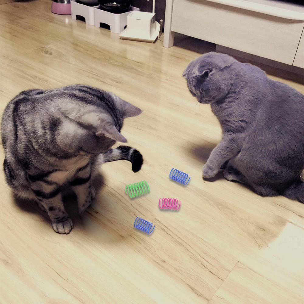 Interactive Cat Spiral Spring Toy – Creative & Sturdy Heavy Plastic for Swatting, Biting & Hunting – Colorful – 12 Pcs – Keeps Kittens Fit & Entertained - Image 2