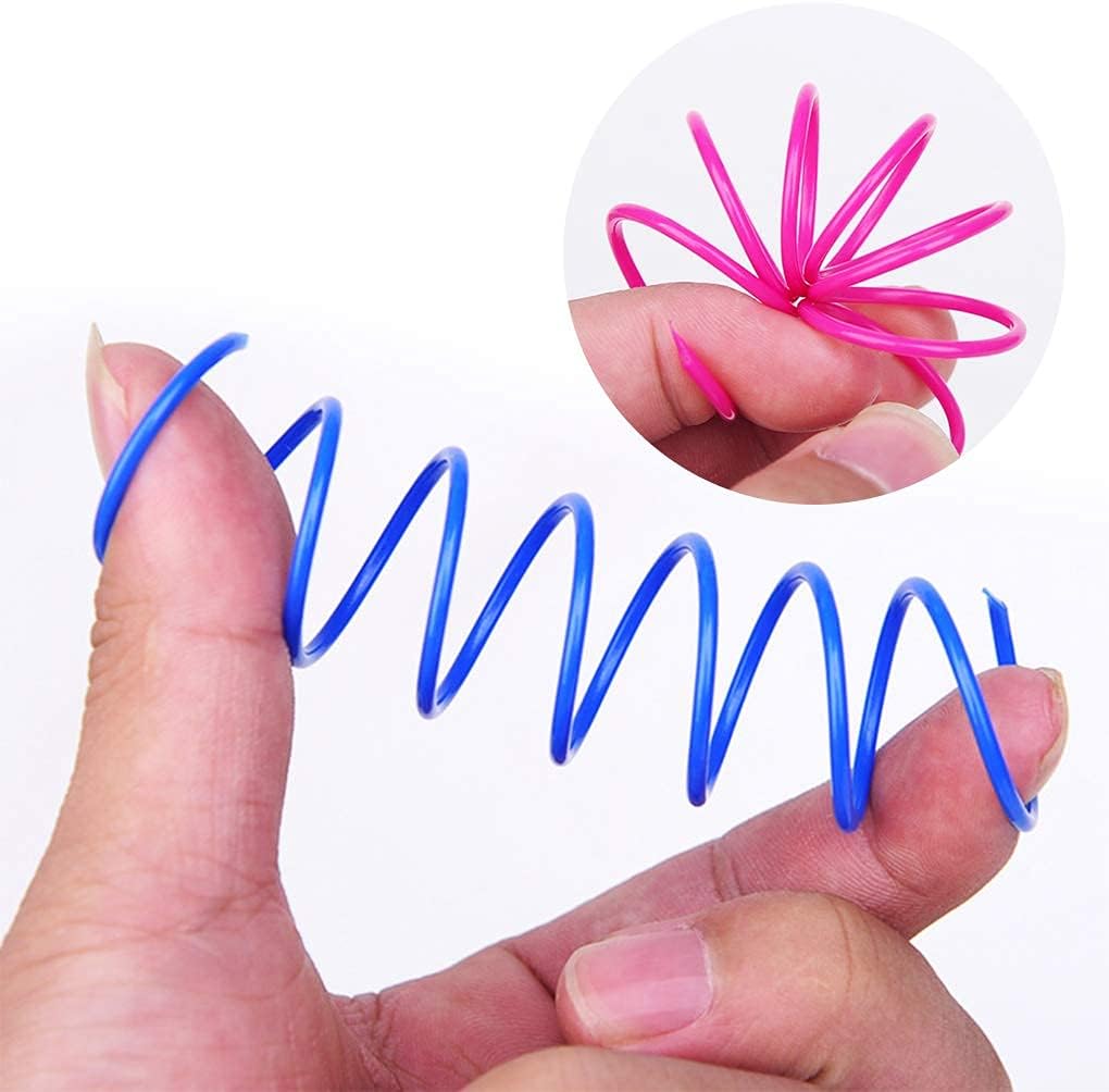 Interactive Cat Spiral Spring Toy – Creative & Sturdy Heavy Plastic for Swatting, Biting & Hunting – Colorful – 12 Pcs – Keeps Kittens Fit & Entertained - Image 3
