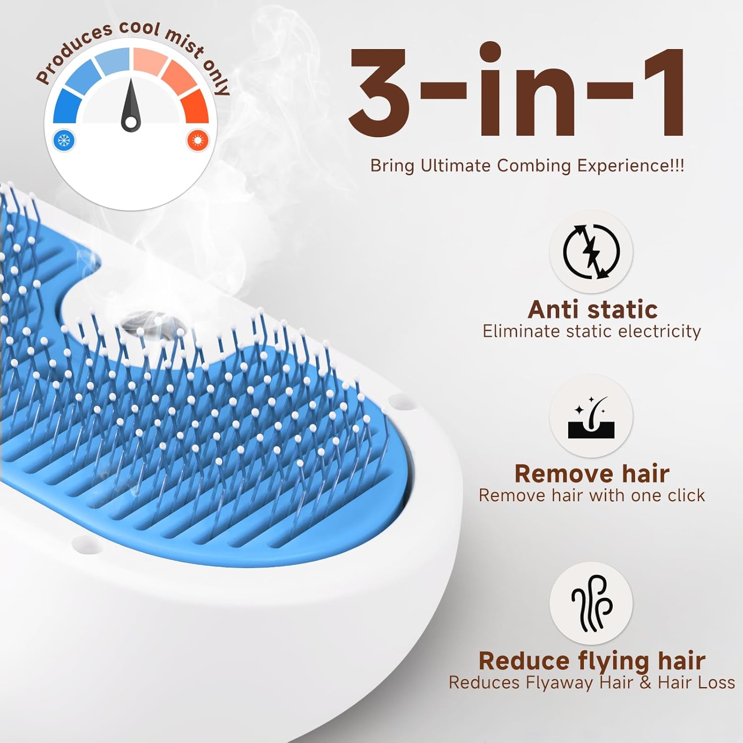 Pet Steam Brush – 3-in-1 Grooming Tool for Dogs & Cats - Image 2