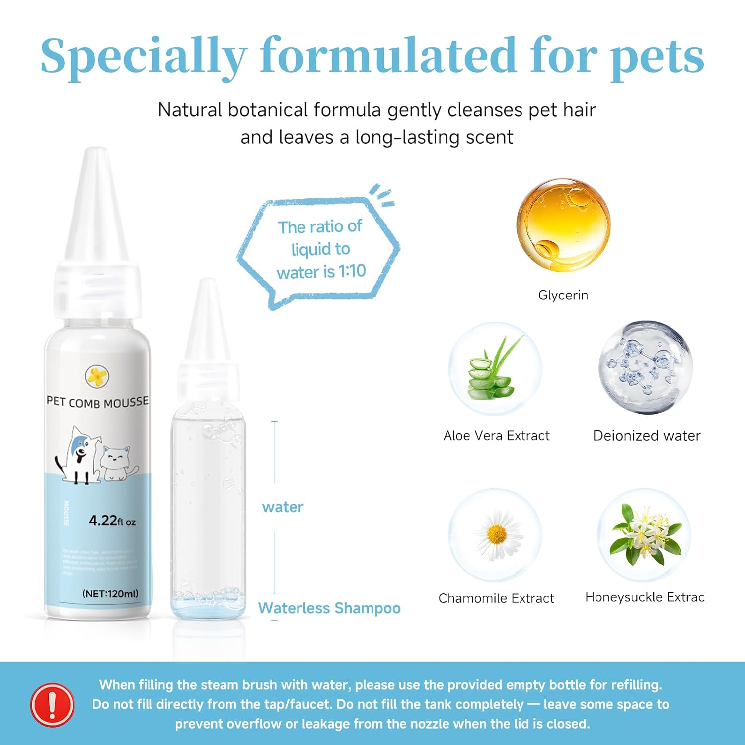 Pet Steam Brush – 3-in-1 Grooming Tool for Dogs & Cats - Image 3