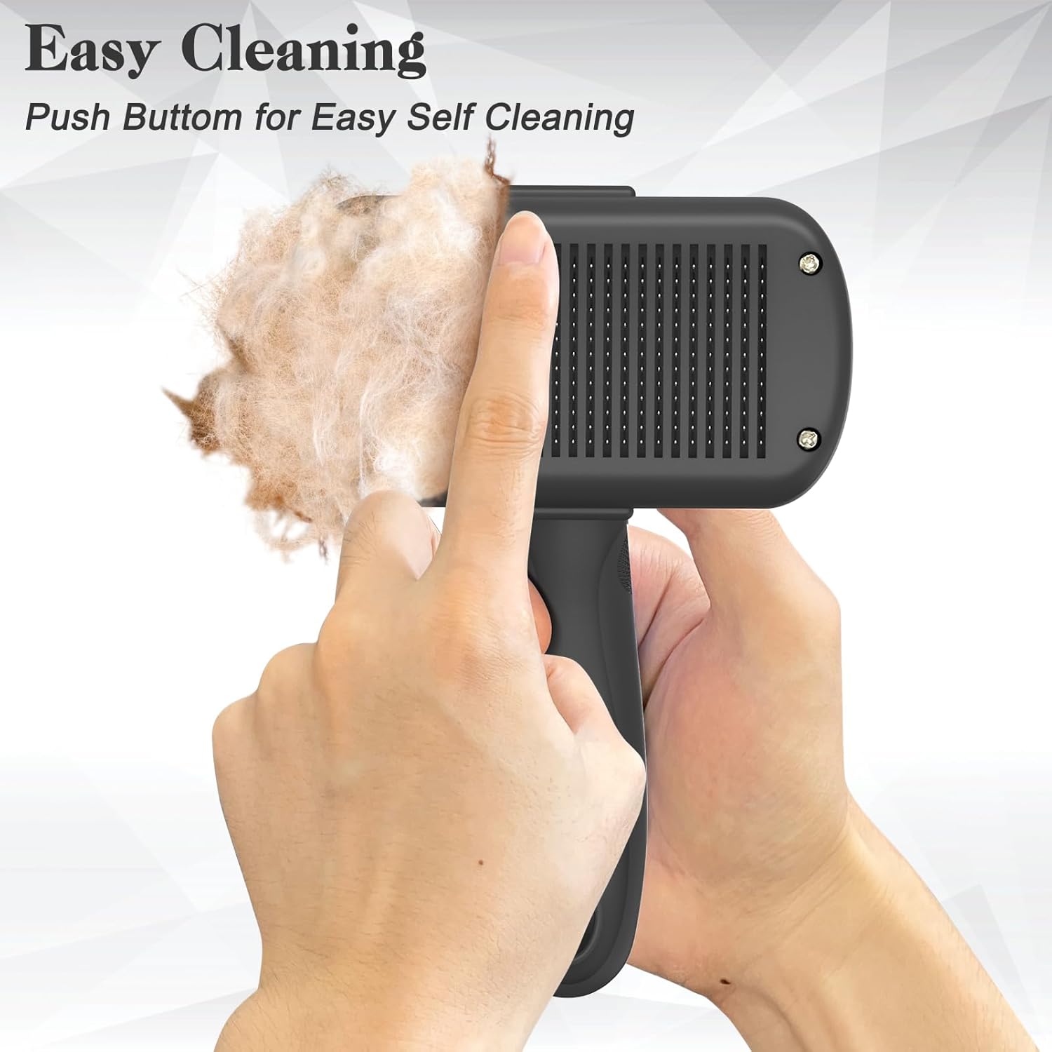 Self Cleaning Shedding Brush – Skin Friendly Grooming Tool for Dogs, Cats & Puppies – Black - Image 3