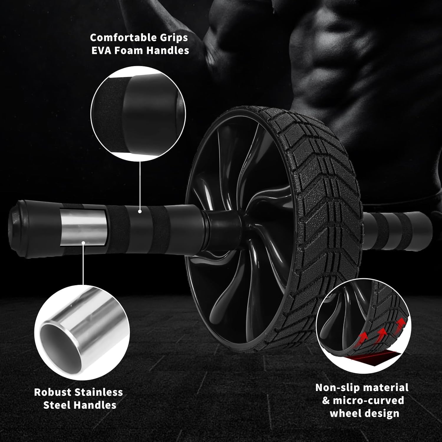 Ab Workout Equipment – Core Strength Training with Exercise Wheel – Home Gym Fitness for Men & Women - Image 3