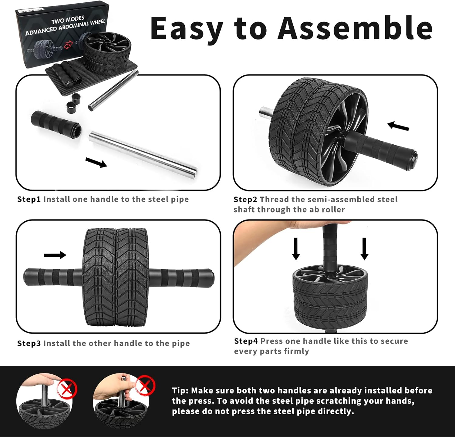 Ab Workout Equipment – Core Strength Training with Exercise Wheel – Home Gym Fitness for Men & Women - Image 5