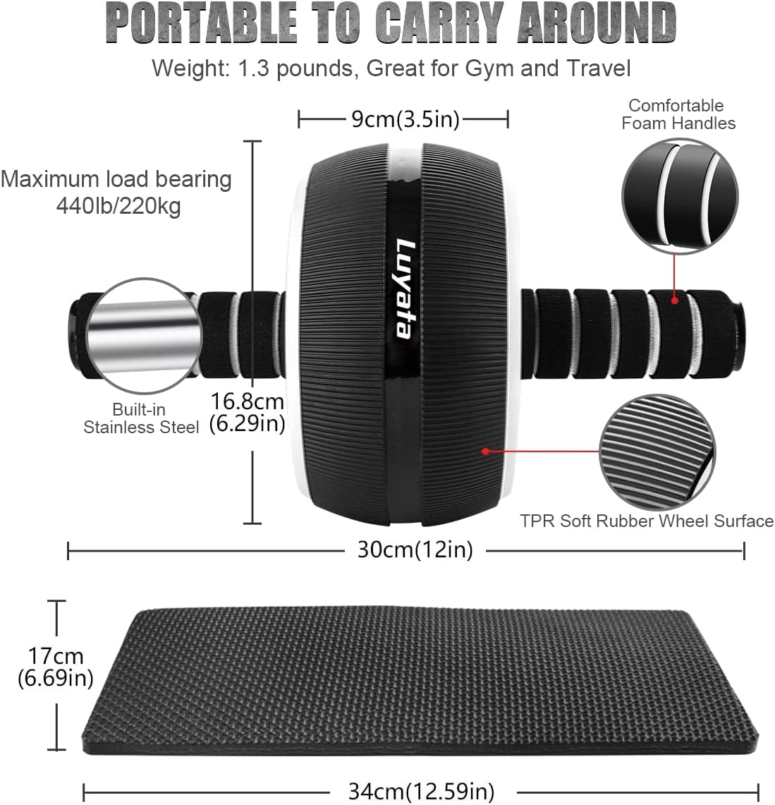 10-in-1 Ab Roller Wheel Kit – Resistance Bands, Knee Mat, Jump Rope & Push-Up Bar – Home Gym Equipment - Image 2