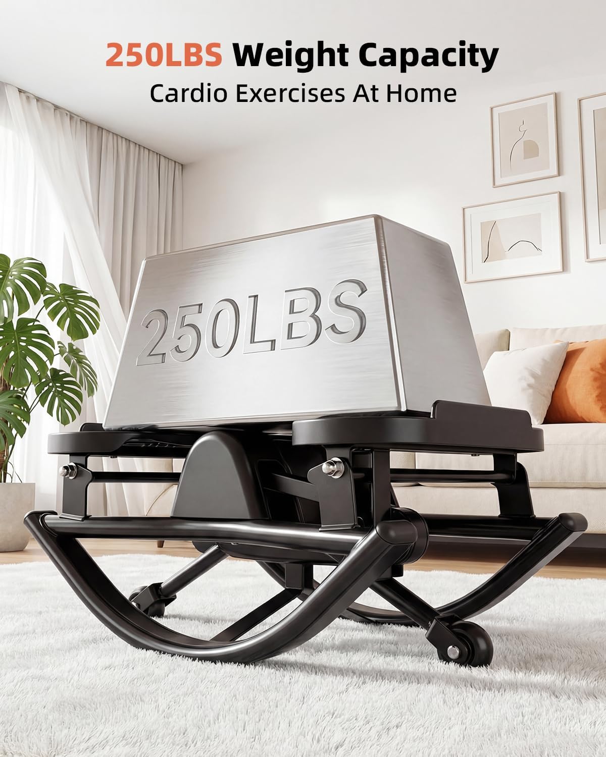 Rock Fitness Stepper for Exercise at Home – Motion Stair Stepper with Resistance Bands – Aerobic Workout Machine for Full Body Fitness - Image 3