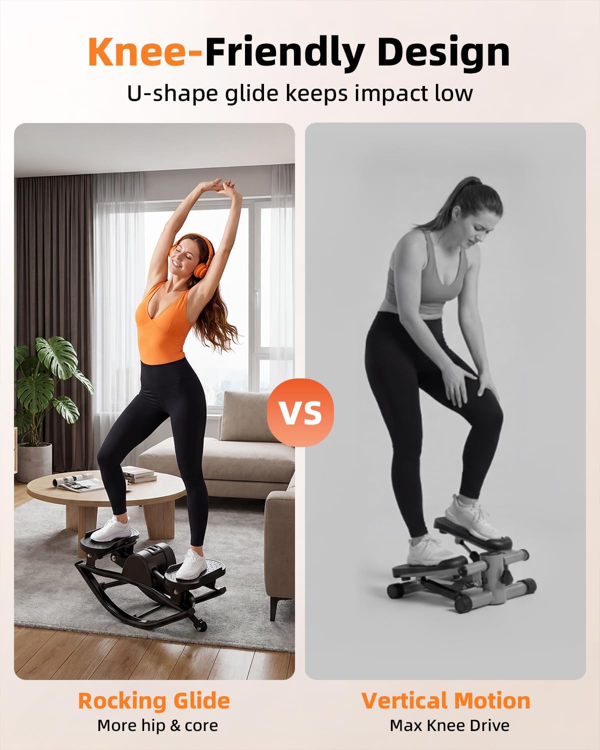Rock Fitness Stepper for Exercise at Home – Motion Stair Stepper with Resistance Bands – Aerobic Workout Machine for Full Body Fitness - Image 4