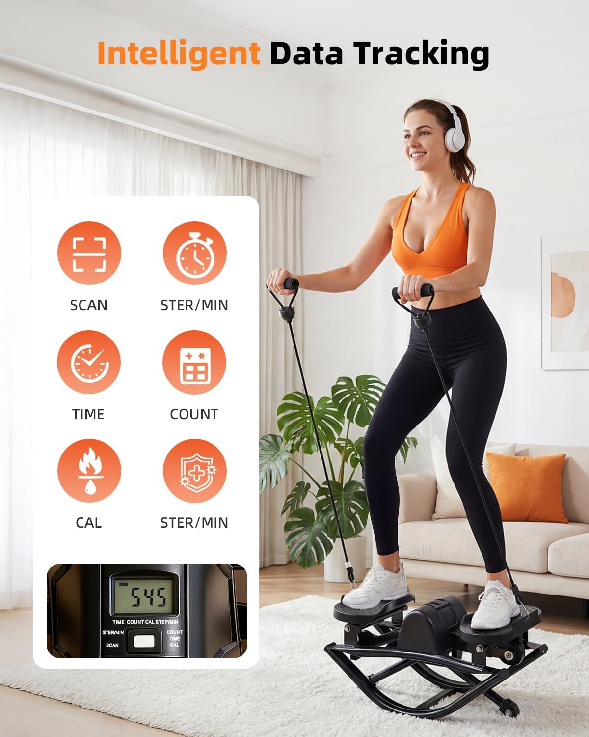 Rock Fitness Stepper for Exercise at Home – Motion Stair Stepper with Resistance Bands – Aerobic Workout Machine for Full Body Fitness - Image 6