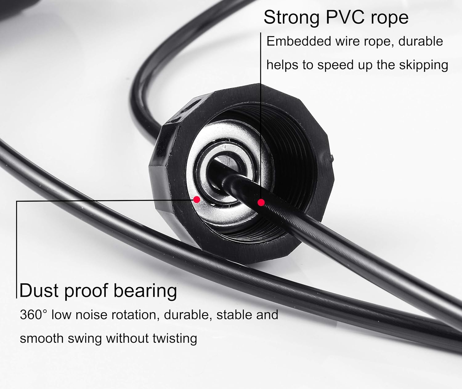 Adjustable Jump Rope – Tangle-Free Rapid Speed Skipping Rope with Ball Bearings – Exercise & Slim Body Jumprope for Women, Men & Kids – Home, School & Gym - Image 4