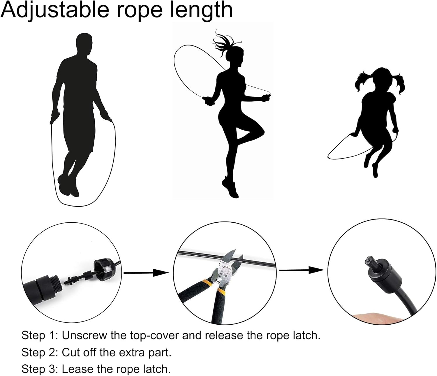 Adjustable Jump Rope – Tangle-Free Rapid Speed Skipping Rope with Ball Bearings – Exercise & Slim Body Jumprope for Women, Men & Kids – Home, School & Gym - Image 5