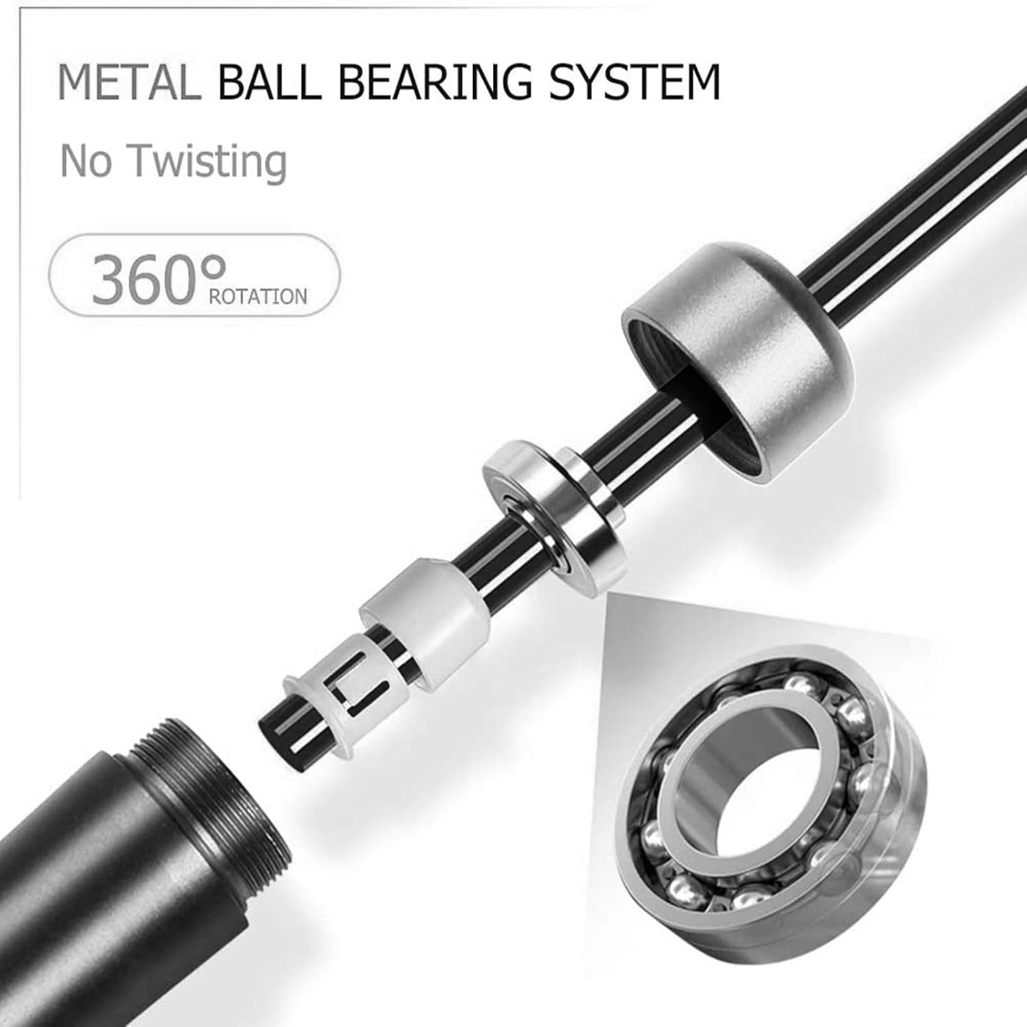 Weighted Jump Rope 1LB Tangle Free Ball Bearing Rapid Speed MMA Boxing Weight Loss - Image 2
