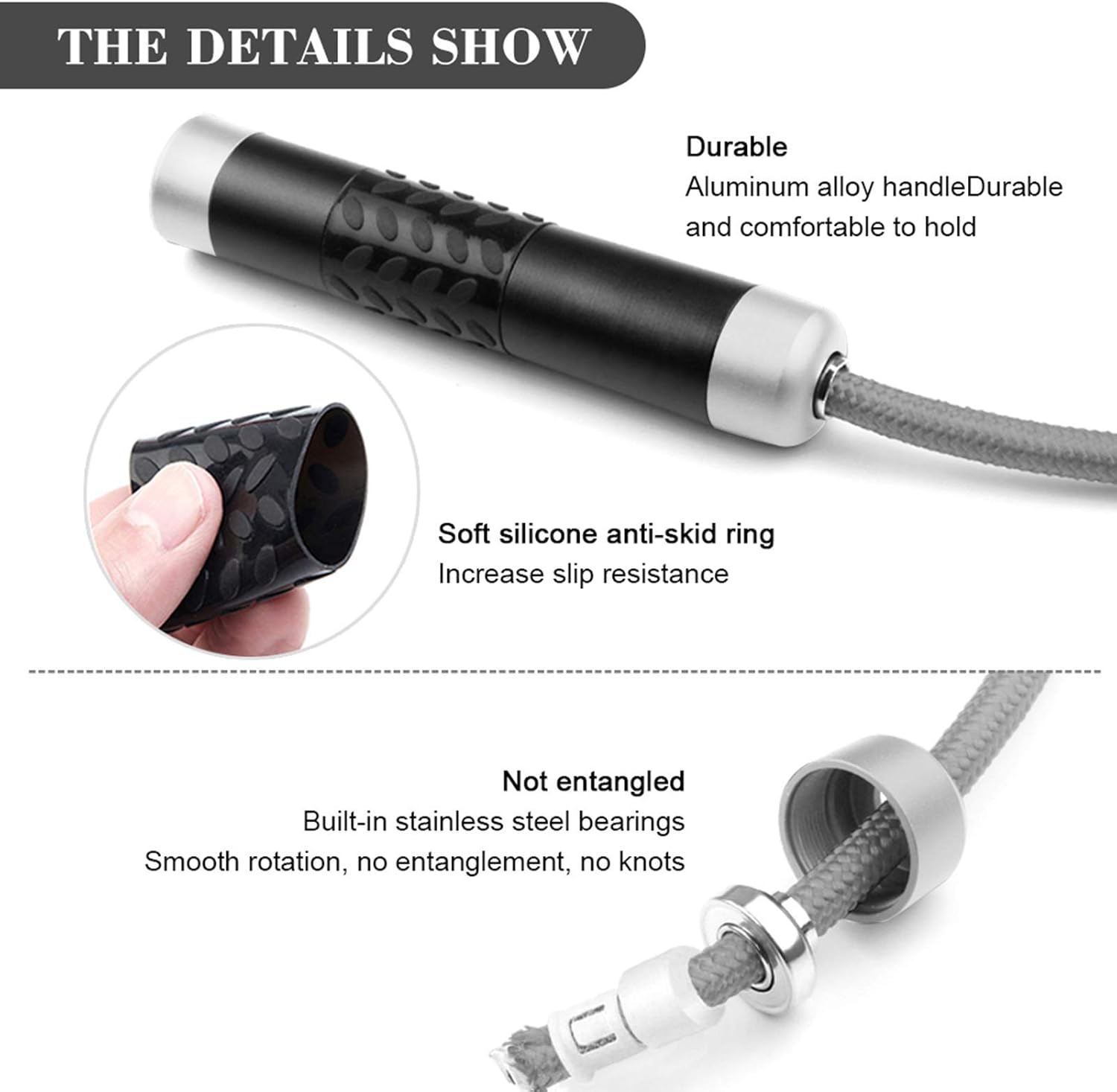 Weighted Jump Rope 1LB Tangle Free Ball Bearing Rapid Speed MMA Boxing Weight Loss - Image 3