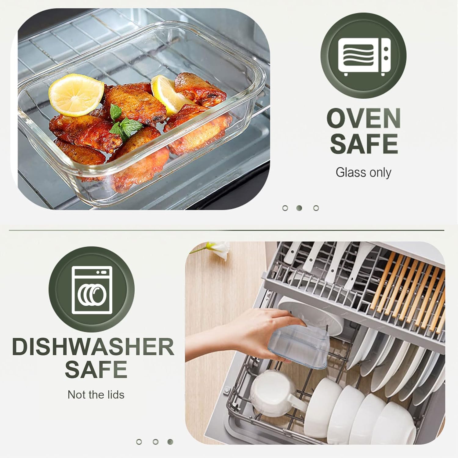 30 Pieces Glass Food Storage Containers Set – Glass Meal Prep Containers with Snap Locking Lids – Airtight Lunch Containers for Microwave Oven Freezer & Dishwasher – Gray - Image 3