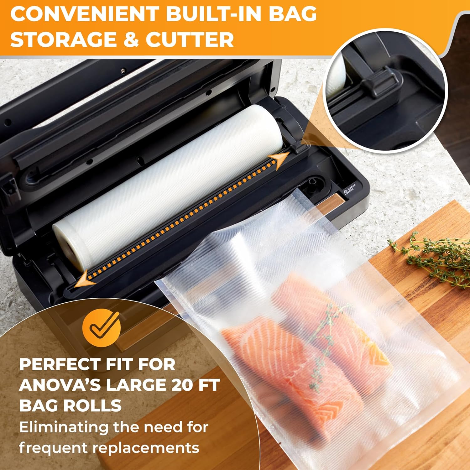 Precision Vacuum Sealer Pro – Includes Large 19ft Bag Roll – Wet & Dry Dual Modes – Sous Vide & Long Term Storage – 2 Year Warranty - Image 3