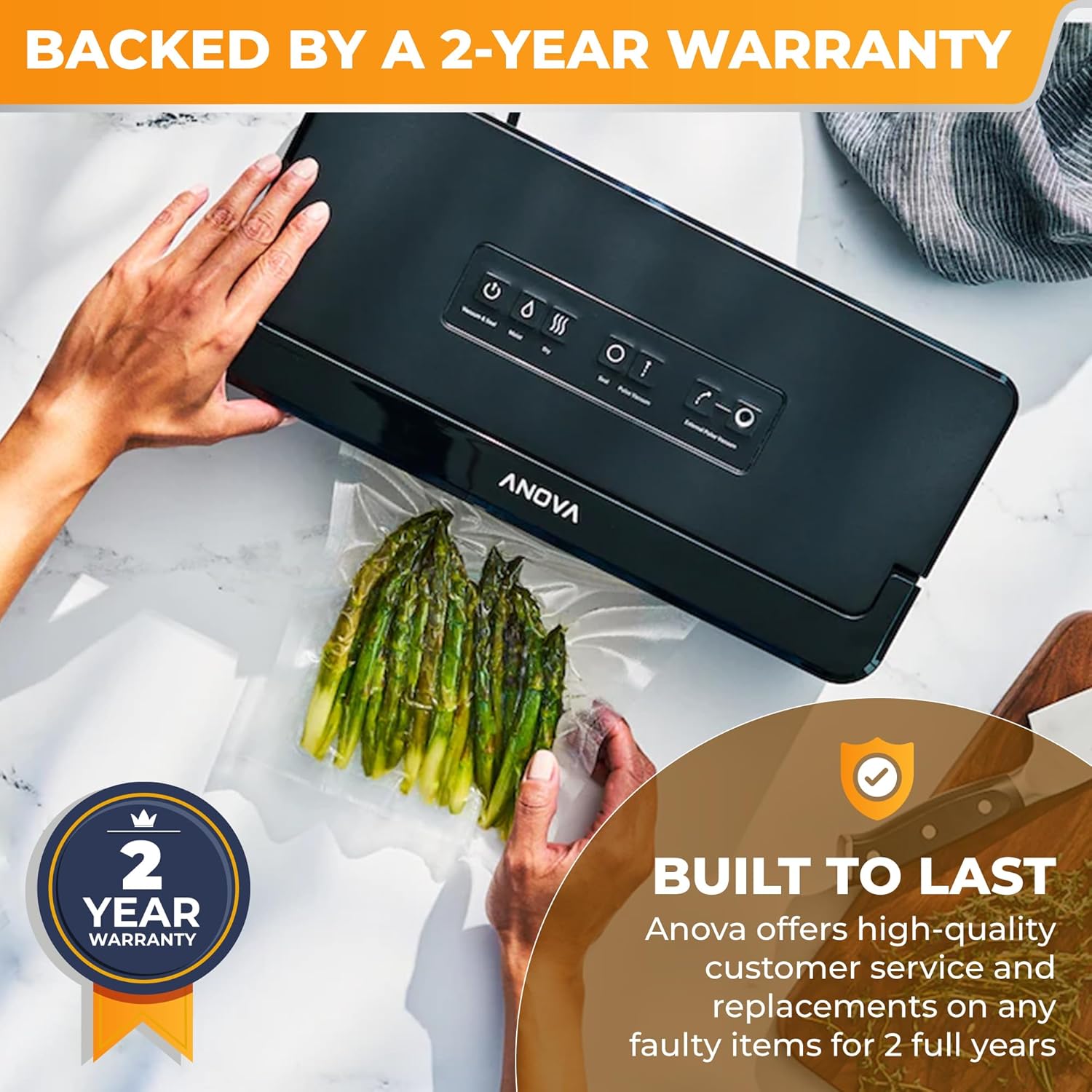 Precision Vacuum Sealer Pro – Includes Large 19ft Bag Roll – Wet & Dry Dual Modes – Sous Vide & Long Term Storage – 2 Year Warranty - Image 6