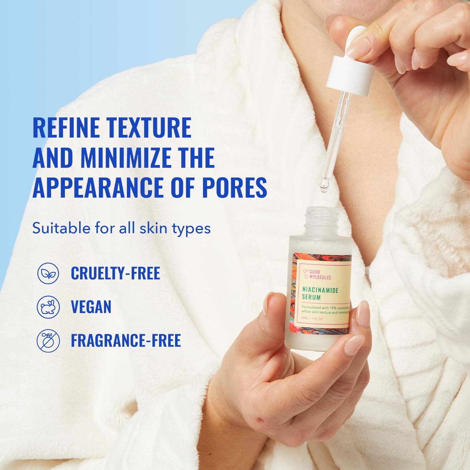 Good Molecules Niacinamide Serum – 10% Niacinamide to Target Blemishes, Nourishment, and Skin Tone – Ultra Hydrating Serum and Brightening Skin Care for Face - Image 2