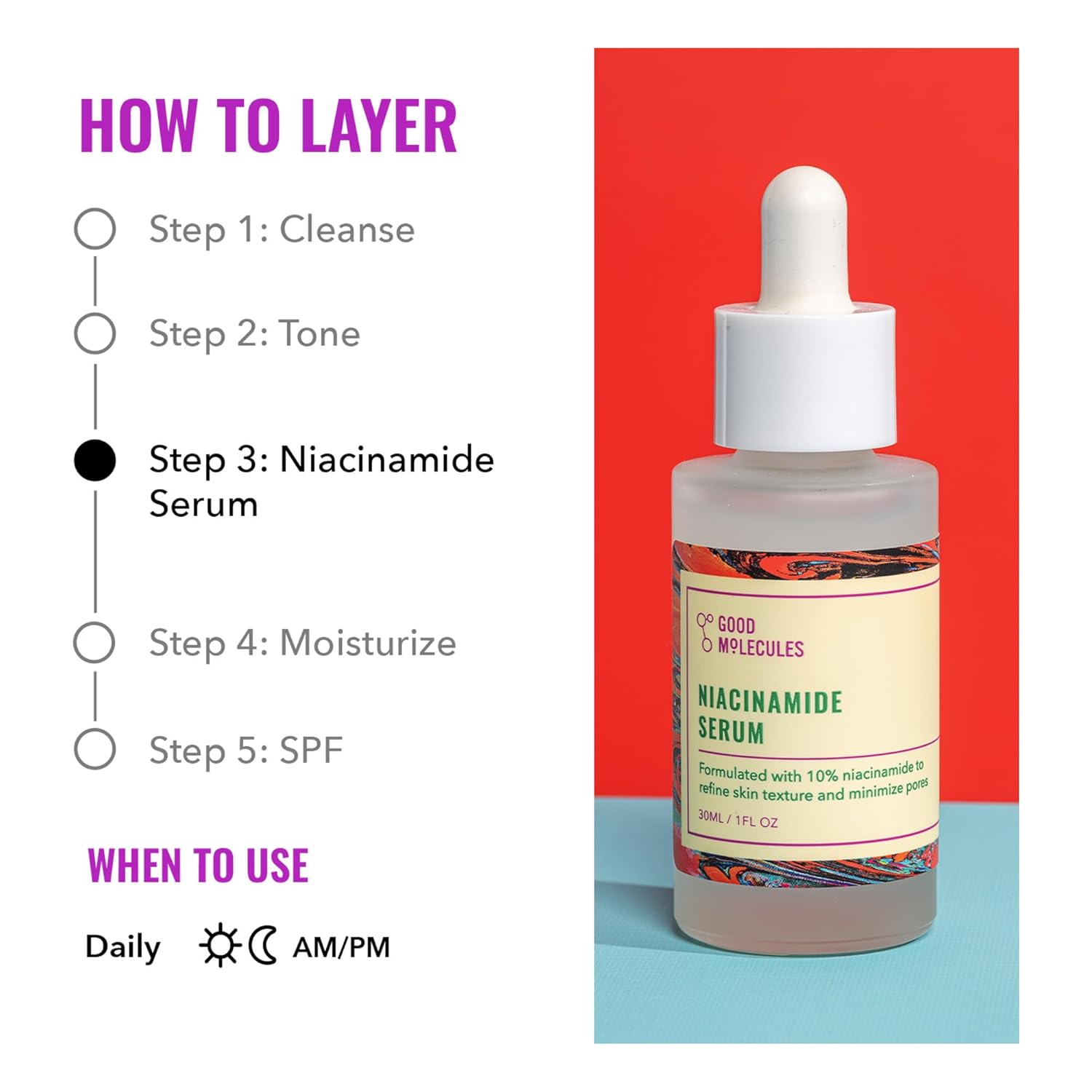 Good Molecules Niacinamide Serum – 10% Niacinamide to Target Blemishes, Nourishment, and Skin Tone – Ultra Hydrating Serum and Brightening Skin Care for Face - Image 4