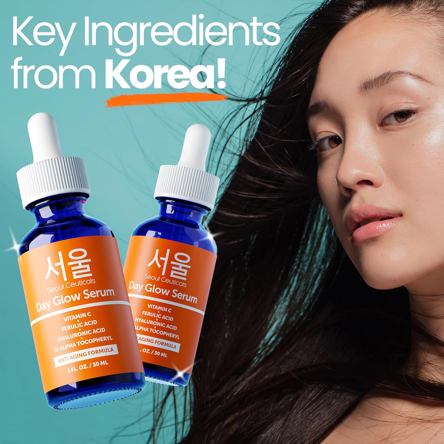 SeoulCeuticals Korean Skin Care 20% Vitamin C Hyaluronic Acid Serum + CE Ferulic Acid – Potent Anti Aging, Anti Wrinkle Korean Beauty – 1oz - Image 5