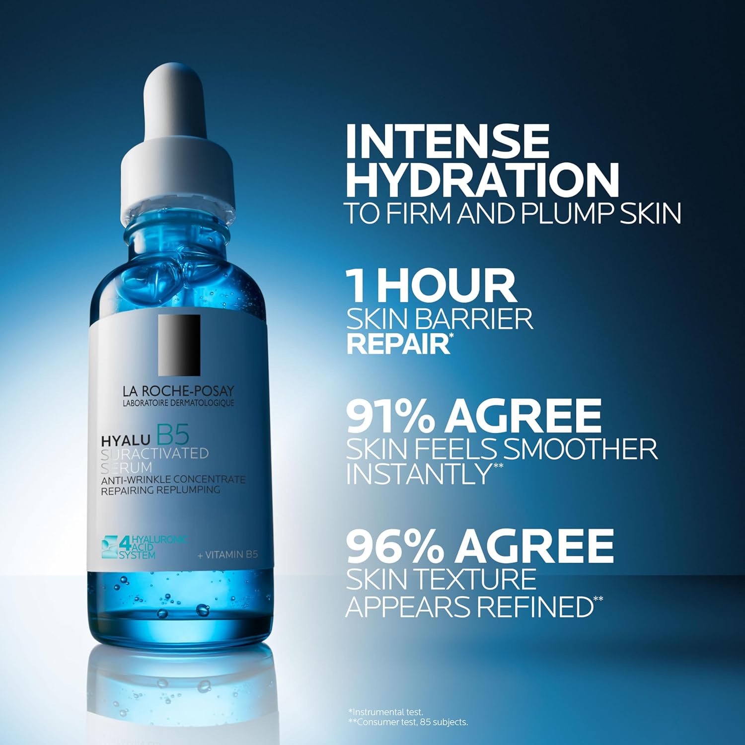 La Roche-Posay Hyalu B5 Pure Hyaluronic Acid Serum for Face – Vitamin B5, Hyaluronic Acid and Madecassoside – Hydrating Serum Visibly Plumps Skin – Sensitive Skin Safe – Anti Aging – Oil Free - Image 3