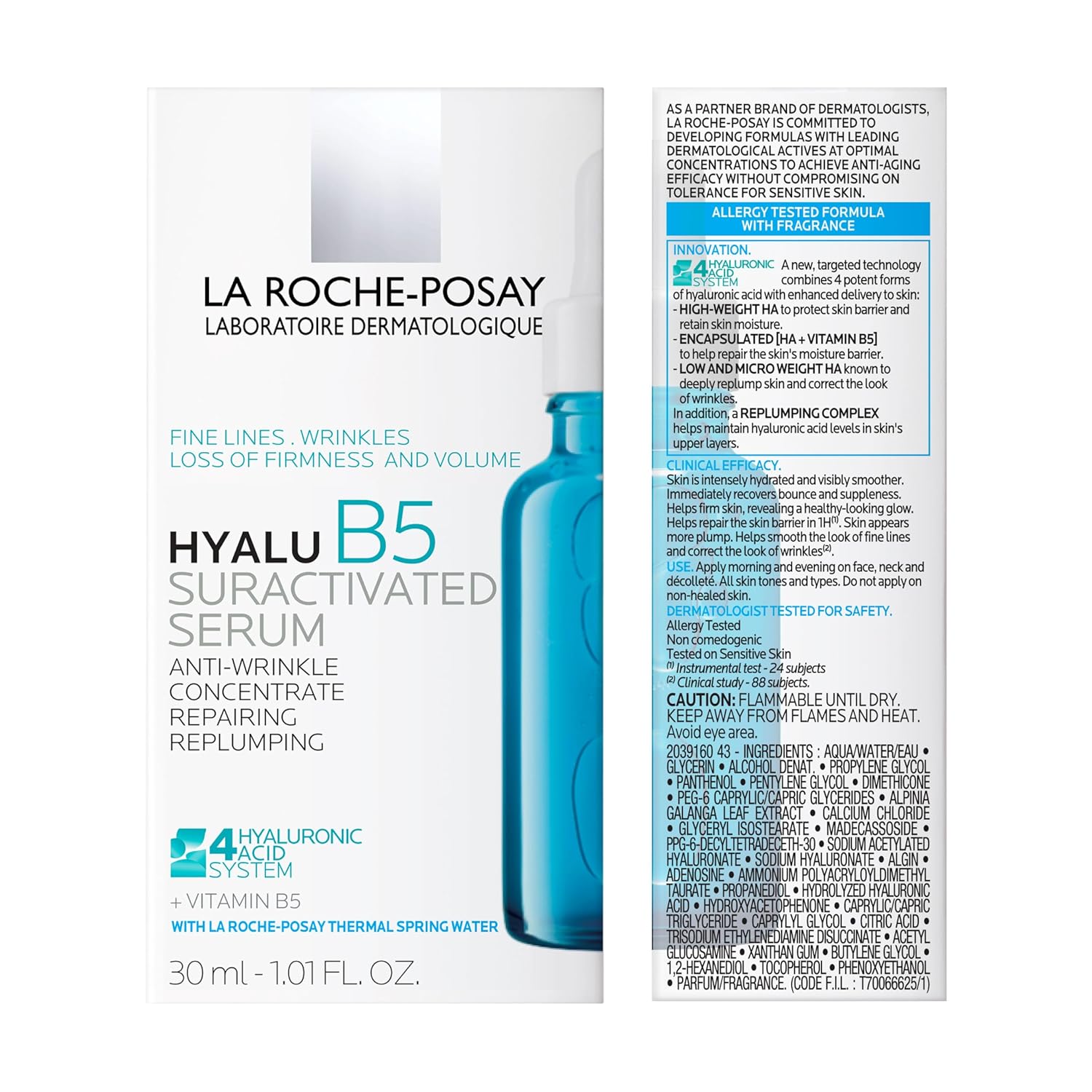La Roche-Posay Hyalu B5 Pure Hyaluronic Acid Serum for Face – Vitamin B5, Hyaluronic Acid and Madecassoside – Hydrating Serum Visibly Plumps Skin – Sensitive Skin Safe – Anti Aging – Oil Free - Image 6