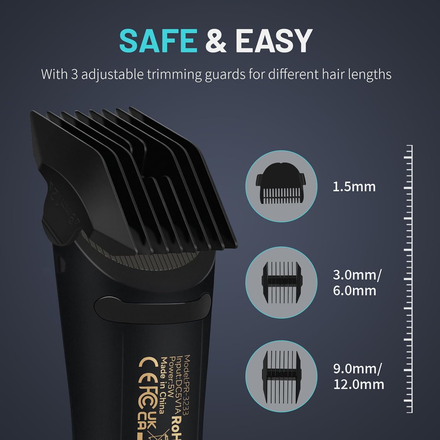 PRITECH Manscape Body Hair Trimmer – Waterproof Pubic Hair and Ball Trimmer – Ceramic Blade Shaver with USB C Charging – Wet and Dry Use – Nick Free Mens Grooming Kit – Gifts for Men - Image 3