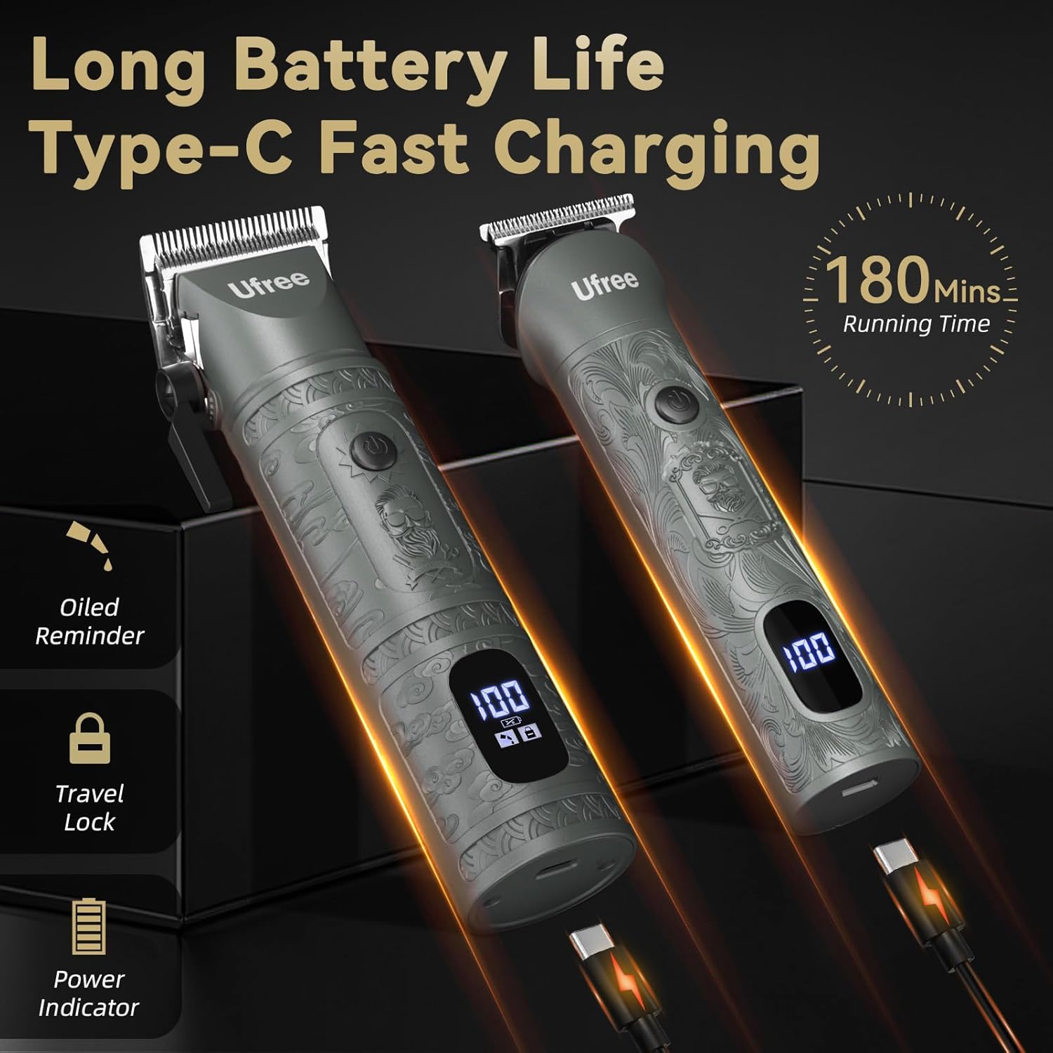 Ufree Beard Trimmer for Men with Hair Clipper – Professional Hair Clippers for Men and Hair Trimmers – Cordless Electric Razor Men's Grooming Kit for Nose, Face, Ear, Body – Gifts for Men, Husband, Father - Image 3