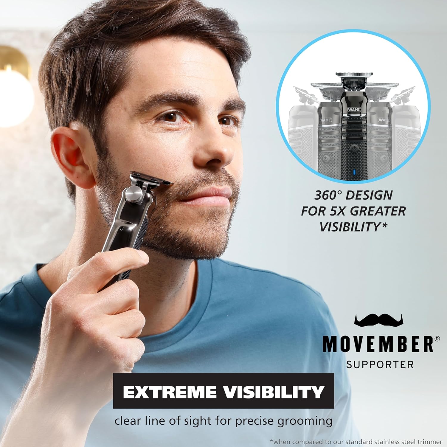 High Visibility Skeleton Style Trimmer – Lithium Ion Cordless USB Rechargeable All in One Shaving and Close Cutting Beard Trimmer for Men with Near Zero Gap Blade - Image 2