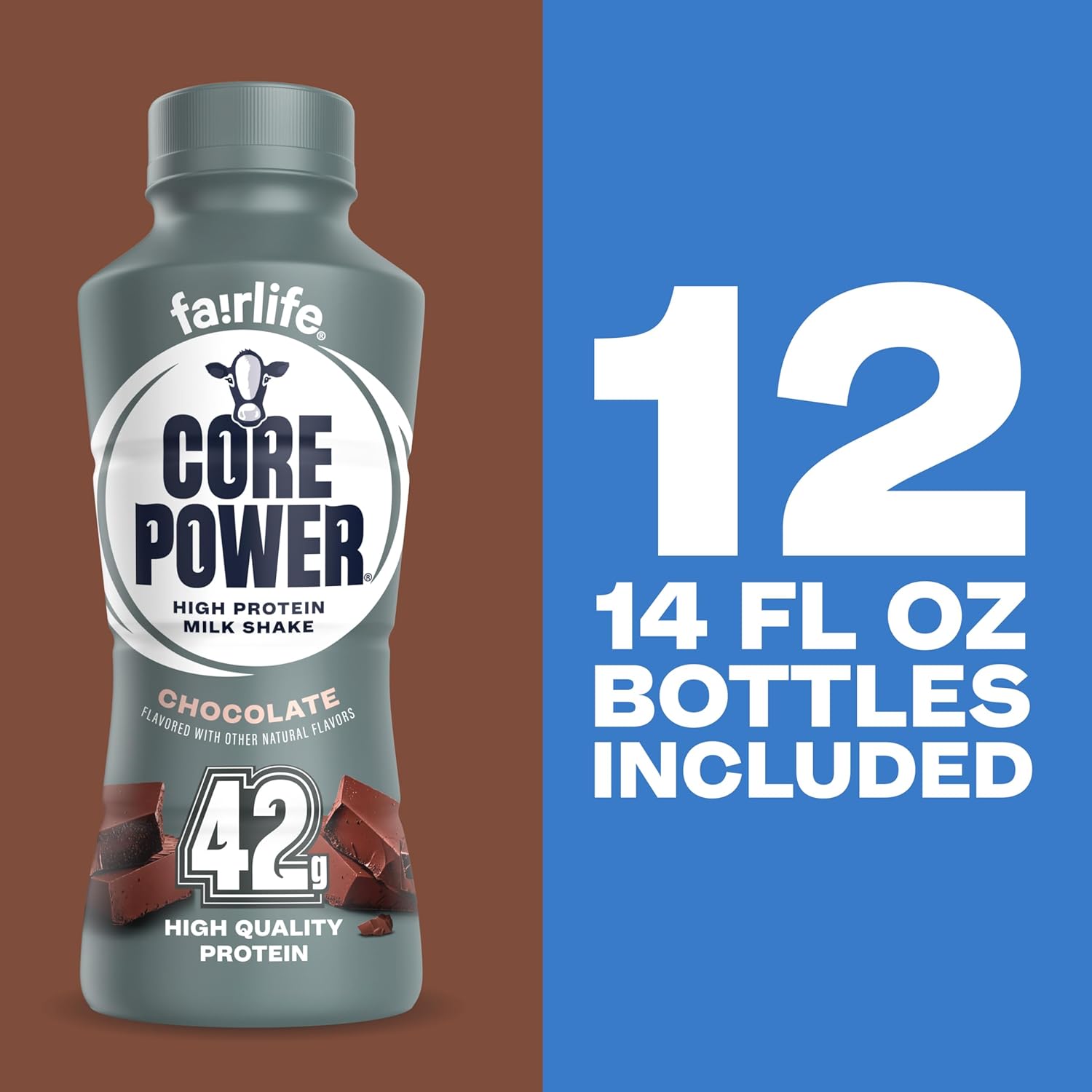 Core Power Elite High Protein Shake – Chocolate – 42g Protein per Bottle – 14oz – 12 Pack - Image 3