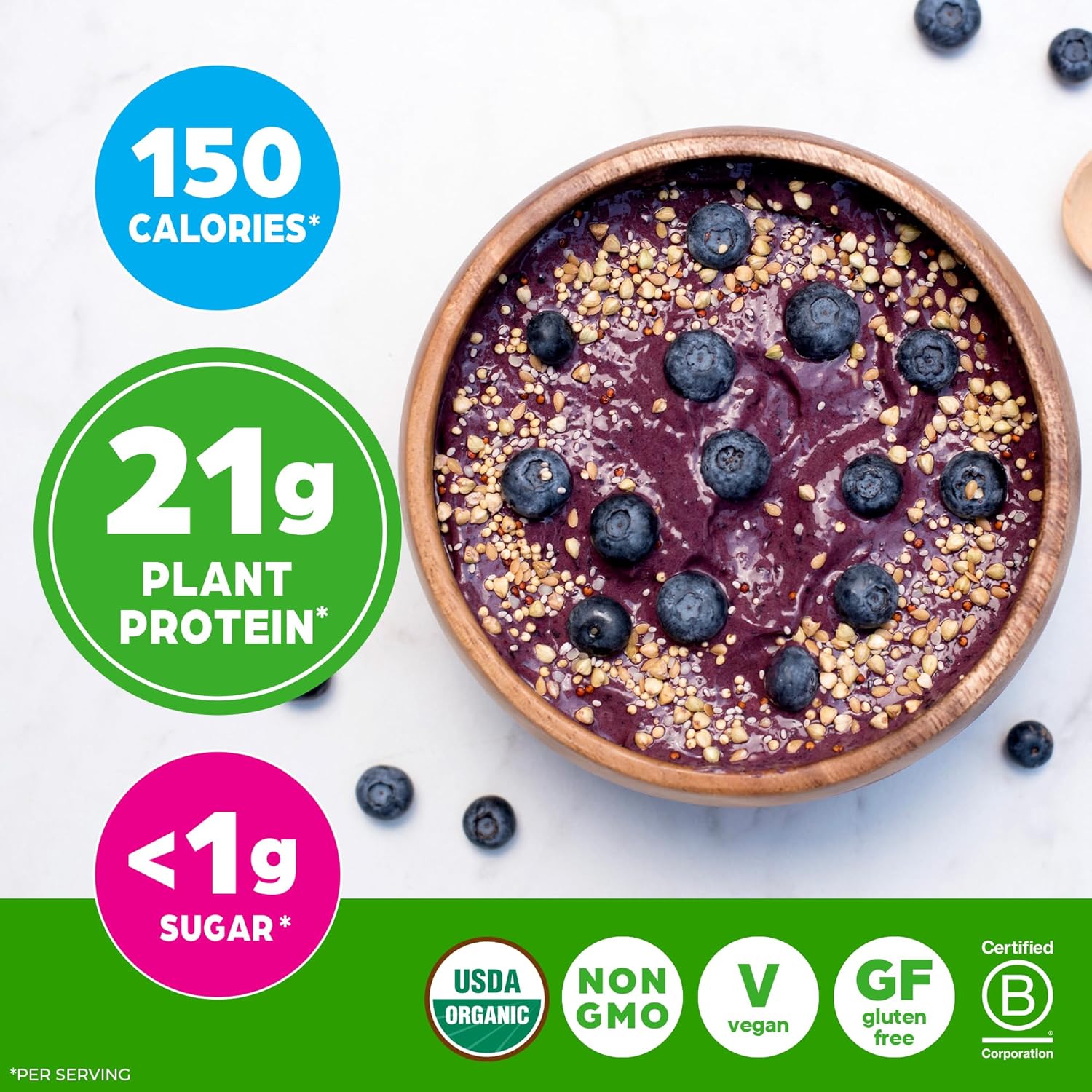 Orgain Organic Vegan Protein Powder – Vanilla Bean – 21g Plant Protein, 6g Prebiotic Fiber, No Lactose, No Added Sugar, Non GMO – For Shakes and Smoothies – 2.03 lb (Packaging May Vary) - Image 5
