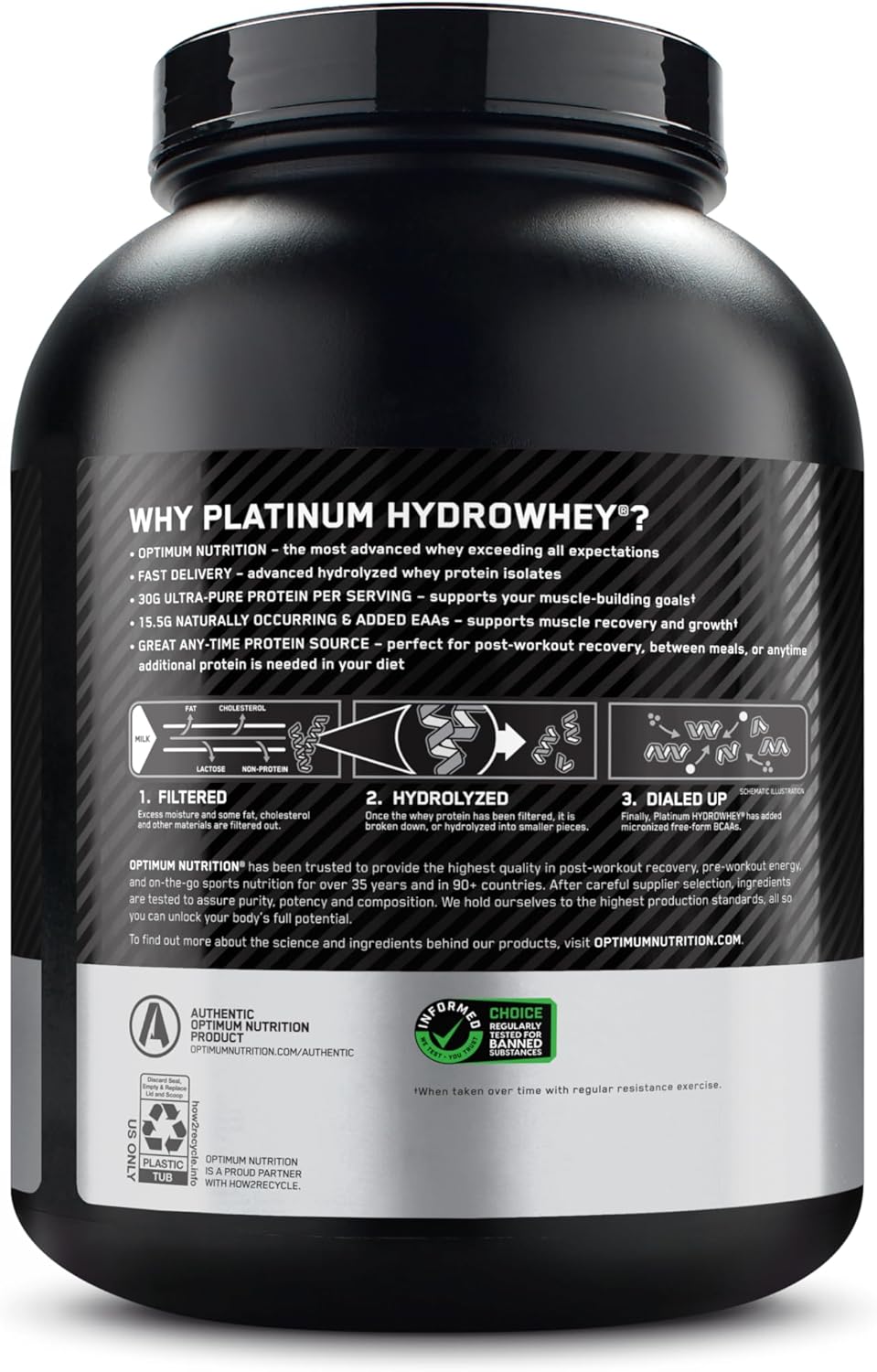 Optimum Nutrition Platinum Hydrowhey Protein Powder – 100% Hydrolyzed Whey Isolate Powder – Velocity Vanilla Flavor – 3.5 Pounds (Packaging May Vary) - Image 6
