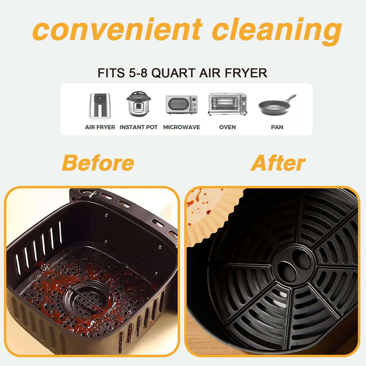 Ailun Air Fryer Paper Liners 8inch, 100PCS Non-Stick Parchment Paper, Oil Resistant Disposable Food Grade Free of Bleach Paper Round for 5-8 QT Air Fryer Baking Roasting Microwave - Image 3