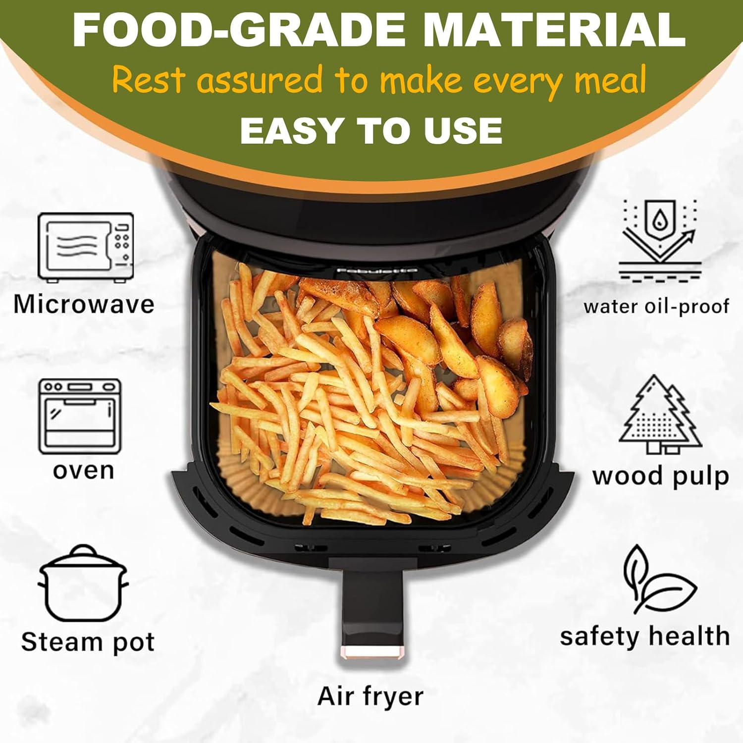 2 QT Air Fryer Liners for CHEFMAN 2 Qt Mini Air Fryer, Air Fryer Liners Disposable Small 2 qt 2.6qt, Small AirFryer Liners, DASH Air Fryer Liners - Image 3