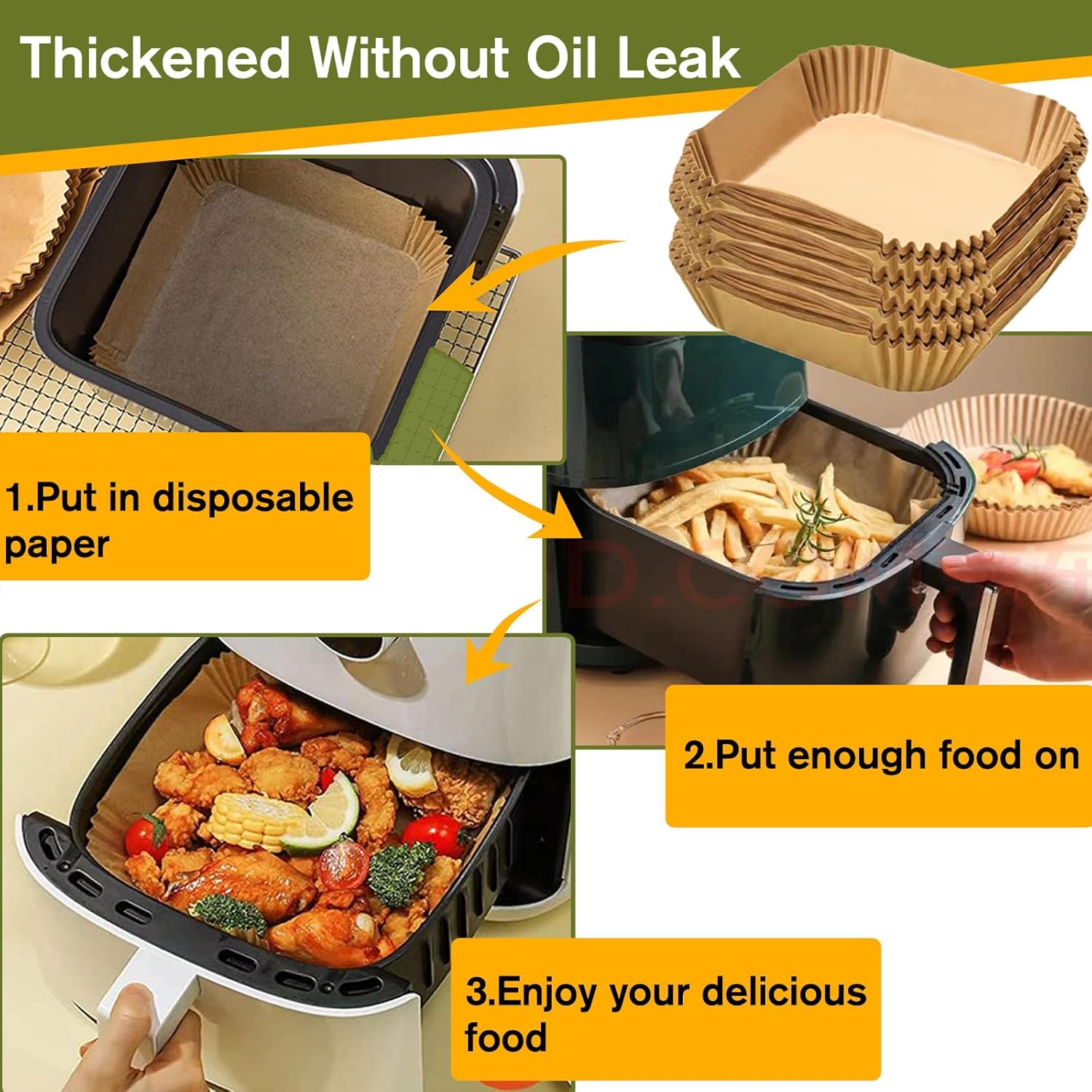 2 QT Air Fryer Liners for CHEFMAN 2 Qt Mini Air Fryer, Air Fryer Liners Disposable Small 2 qt 2.6qt, Small AirFryer Liners, DASH Air Fryer Liners - Image 6