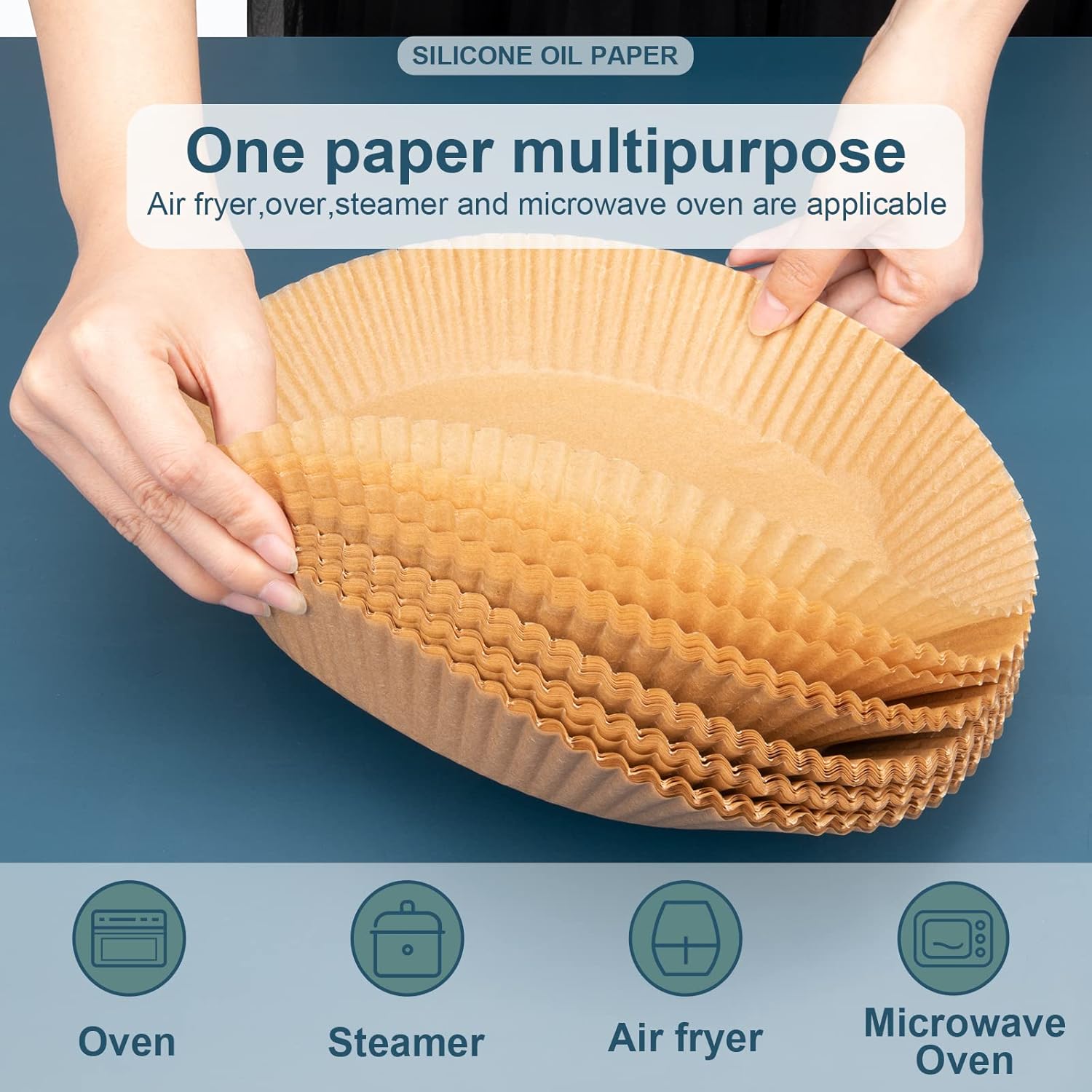 Air Fryer Liners Disposable for Ninja 4QT AF101, Airfryer Liners Round 9.5 Inch Air Fryer Paper Liners Non-Stick Air Fryer Parchment Paper Liners Oil Resistant, Waterproof for 4-8Qt Basket - Image 4