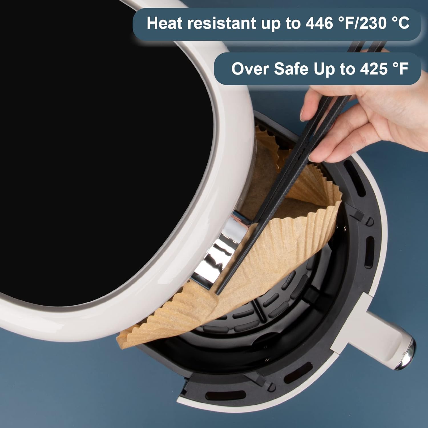 Air Fryer Liners Disposable for Ninja 4QT AF101, Airfryer Liners Round 9.5 Inch Air Fryer Paper Liners Non-Stick Air Fryer Parchment Paper Liners Oil Resistant, Waterproof for 4-8Qt Basket - Image 5