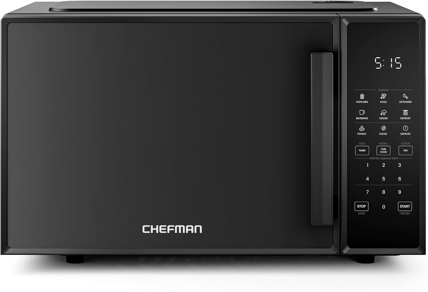 Chefman Countertop Microwave Oven 0.9 Cu. Ft., 900 Watts with 10 Power Levels, 6 Cooking Presets with One-Touch Express Cook, Eco Mode, Child Safety Lock, & Mute Button - Black - Buy Online at SimraCart