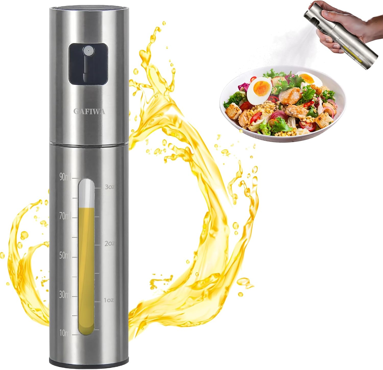 Olive Oil Sprayer for Cooking – SUS304 Stainless Steel 100ml Olive Oil Mister Bottle – Leak-Proof Portable Oil Dispenser Spritzer for Kitchen - Buy Online at SimraCart